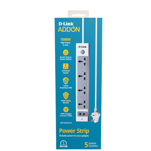 D-Link Power Strip With 5 Power Sockets